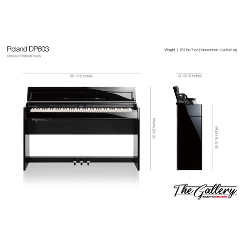 Roland DP603 Digital Piano - Dimensions