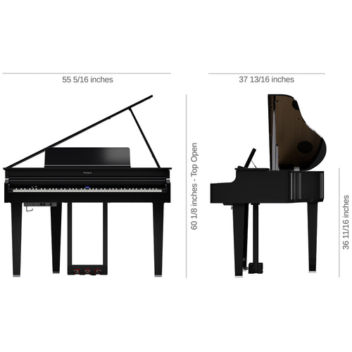 Roland GP-6 Digital Grand Piano - dimensions