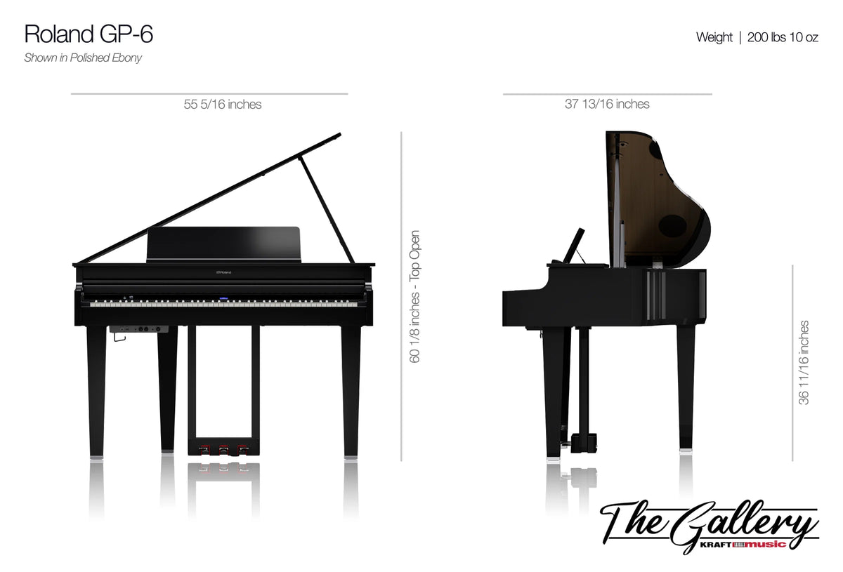 Roland GP-6 Digital Grand Piano - Polished Ebony – Kraft Music Roland GP-6 Digital Grand Piano - Polished Ebony – Kraft Music