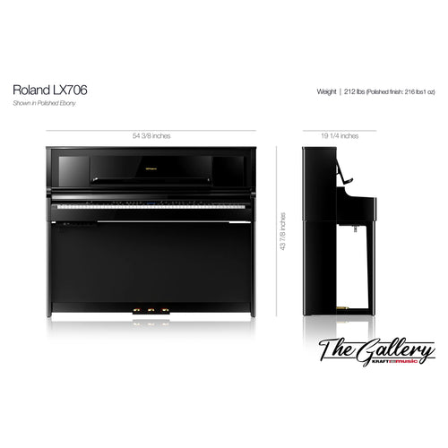 Roland LX706 Digital Piano - Dimensions