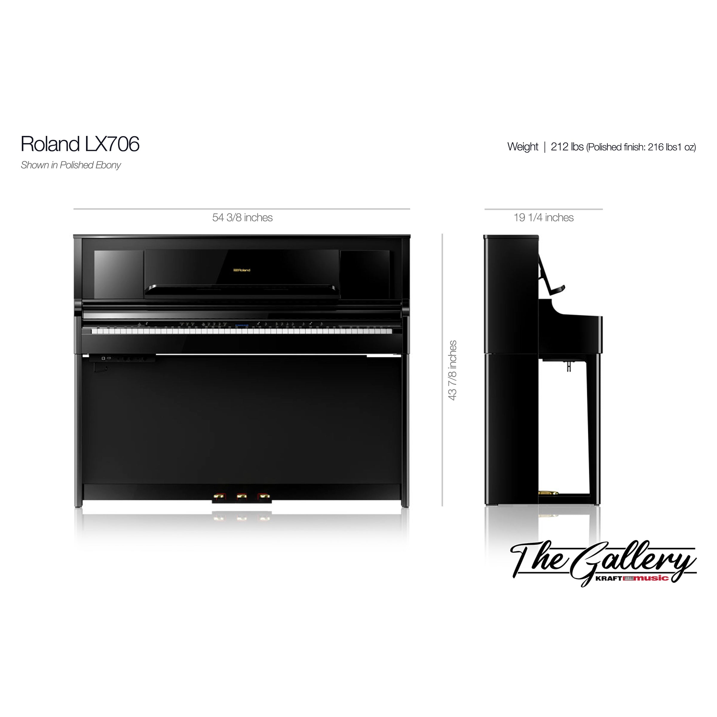 Roland LX706 Digital Piano - Charcoal Black