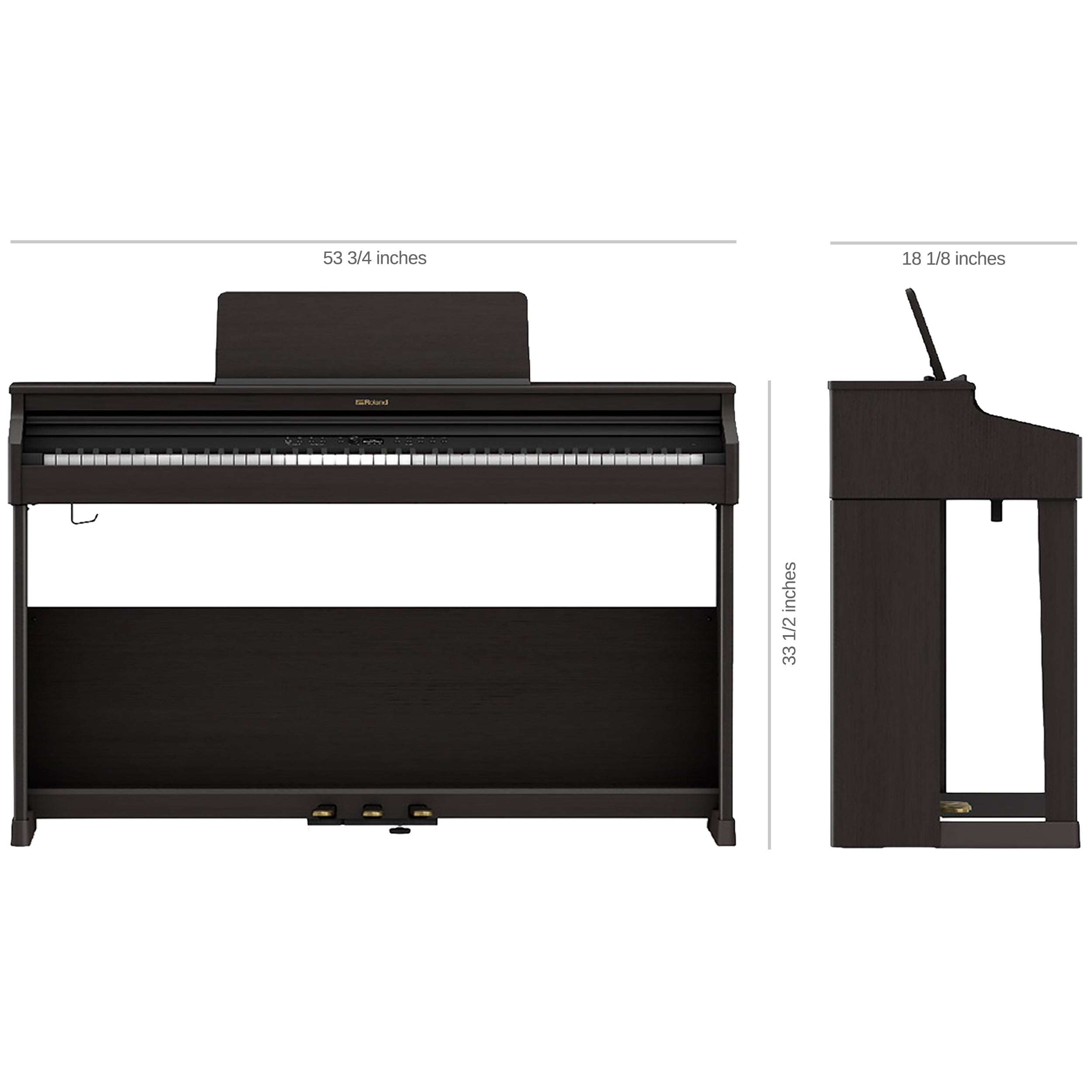 Roland RP701 Digital Piano - Dementions
