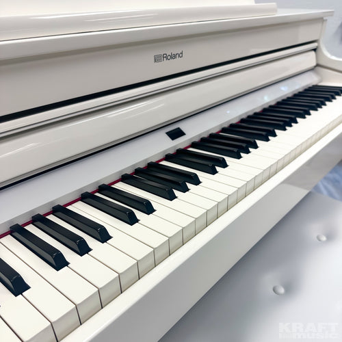 Roland GP-6 Digital Grand Piano - Polished White - control panel off