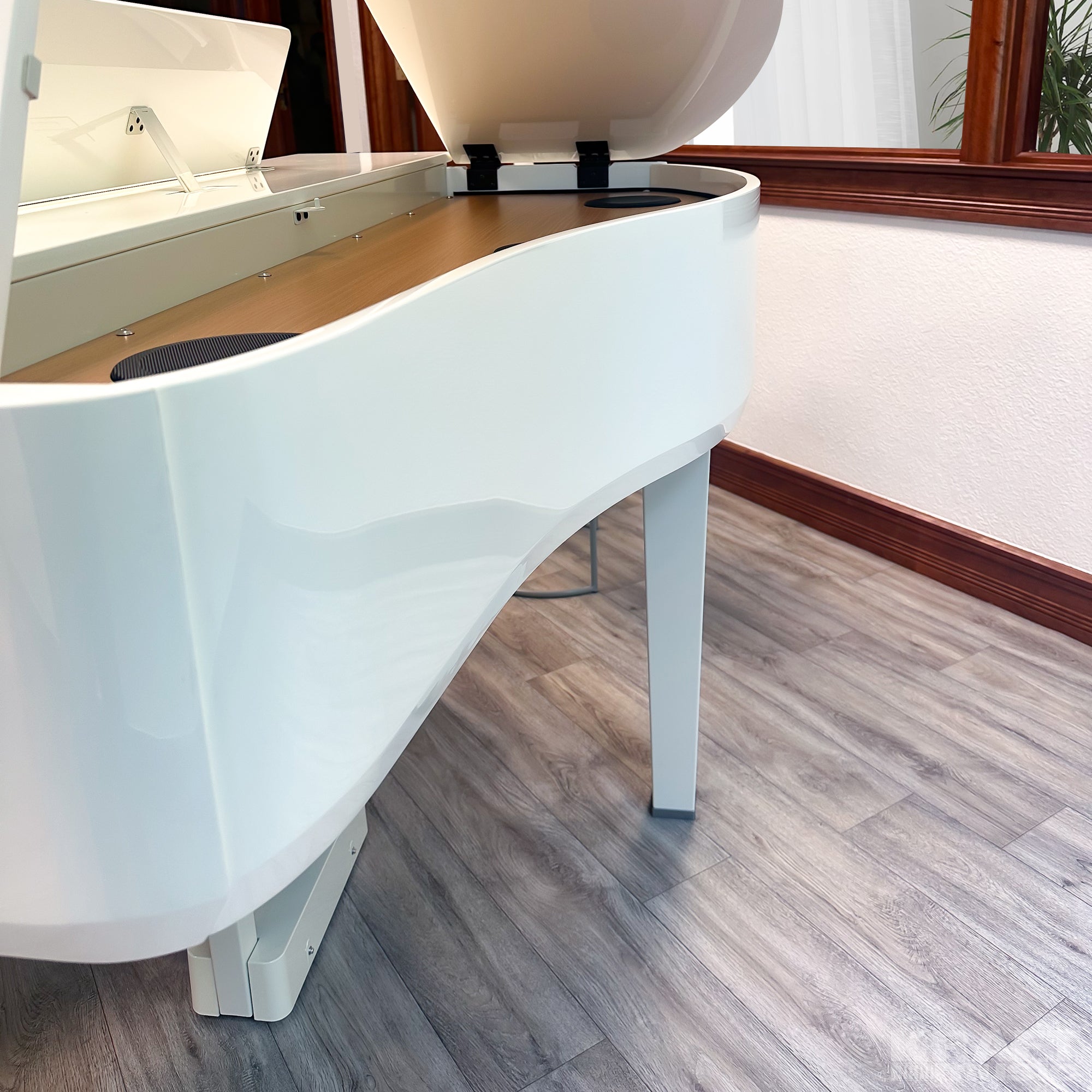 Roland GP-6 Digital Grand Piano - Polished White - back view