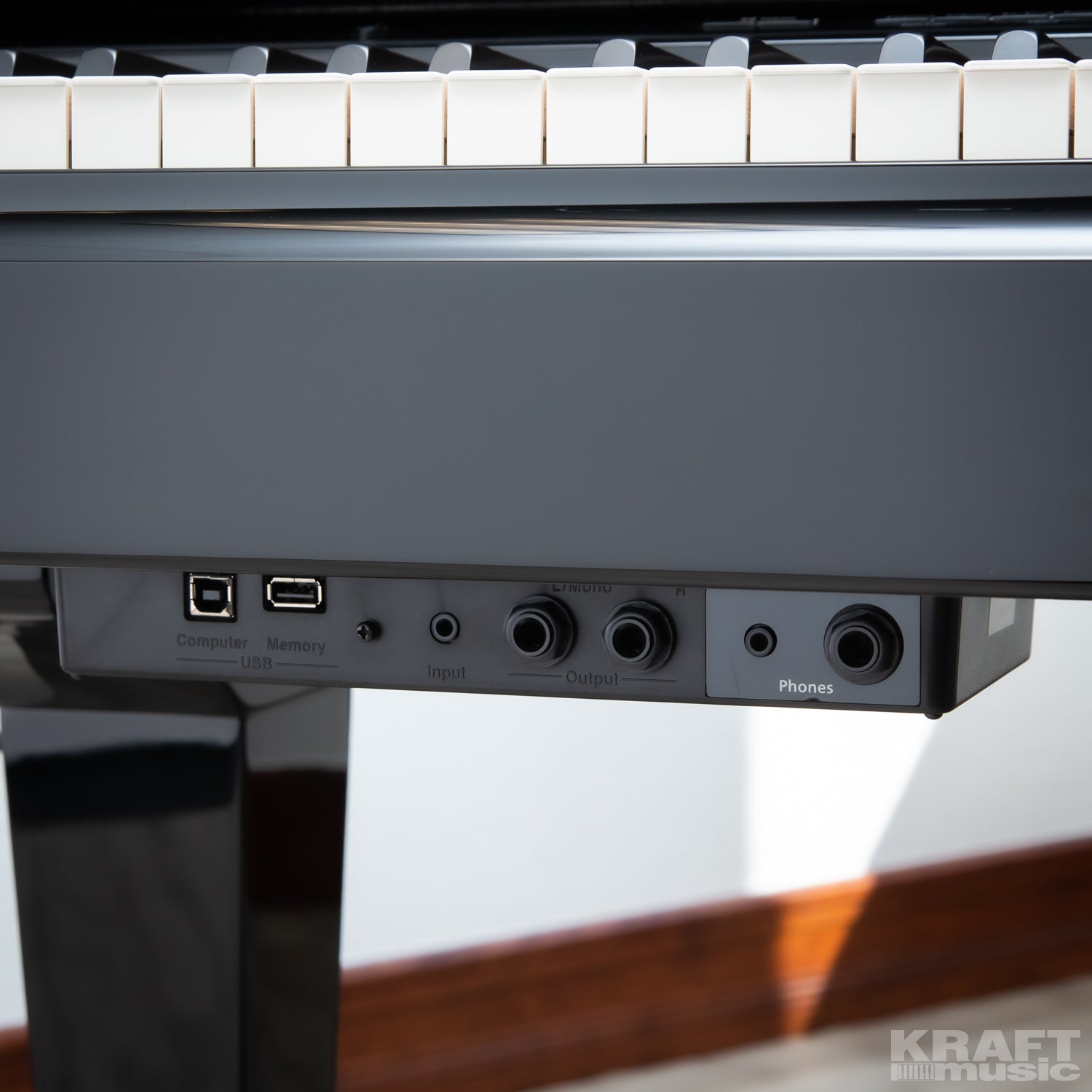 Roland GP609 Digital Grand Piano - Polished Ebony - inputs and outputs