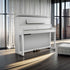 Roland LX-9 Digital Piano with Bench - Polished White in a stylish apartment