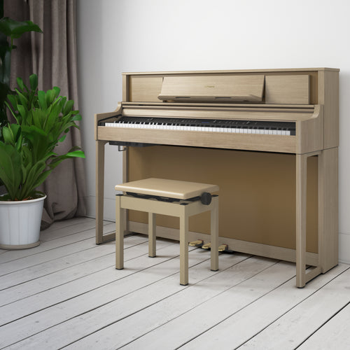 Roland LX705 Digital Piano - Light Oak - in a stylish living space