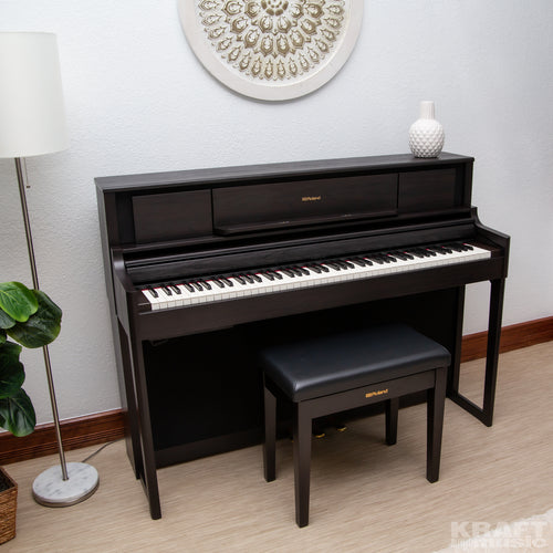 Roland LX705 Digital Piano - in a stylish living room