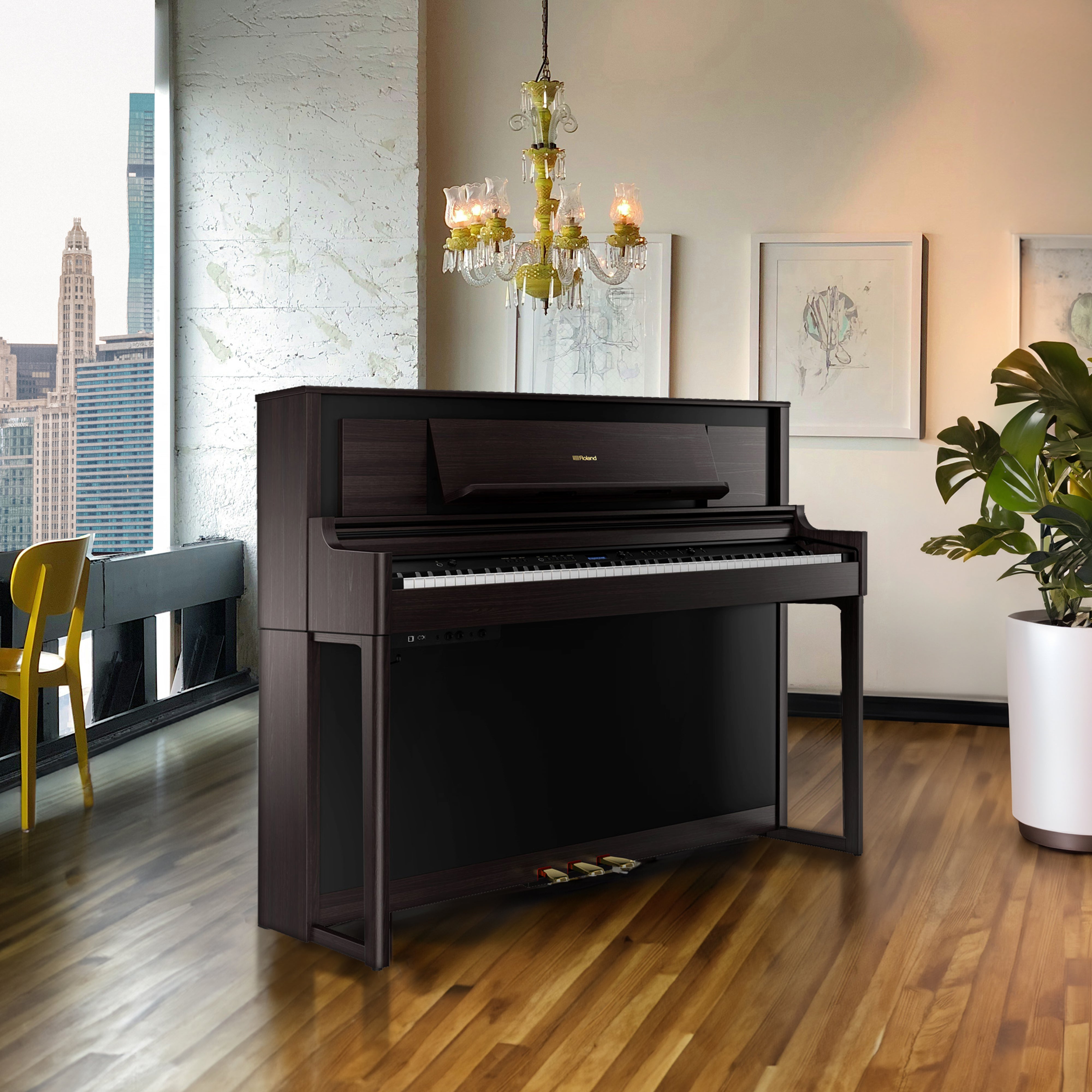 Roland LX706 Digital Piano - Dark Rosewood - in a stylish apartment downtown