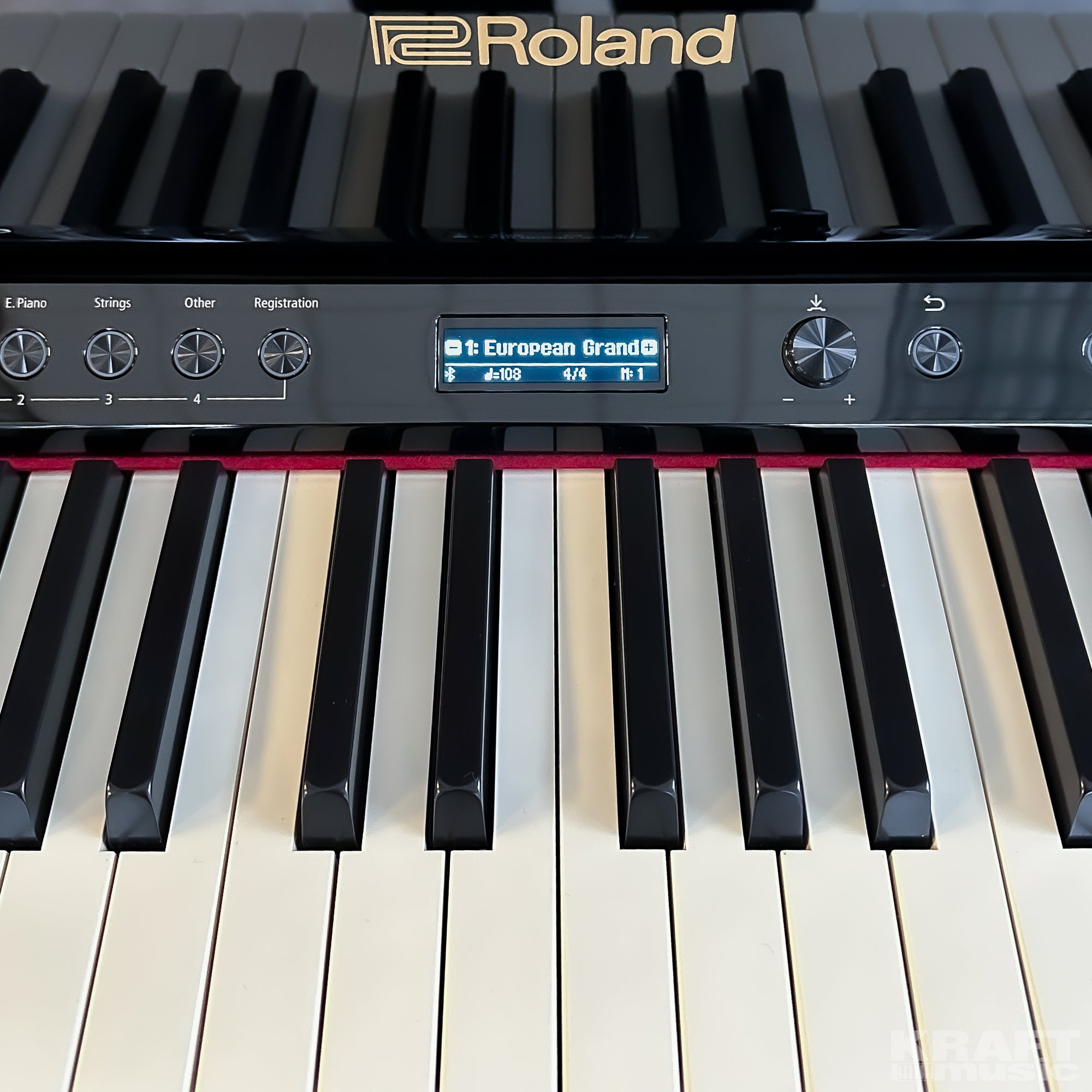 Roland LX708 Digital Piano - Polished Ebony - controls 2
