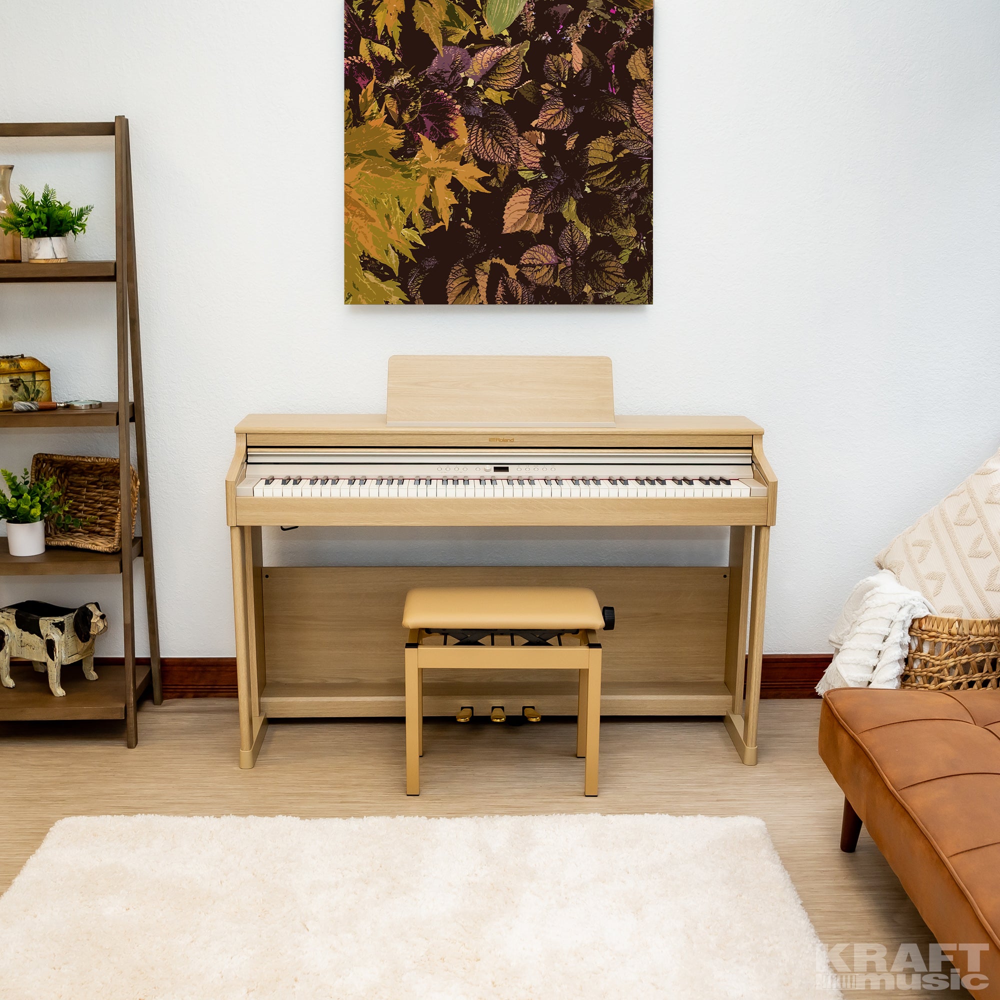 Roland RP701 Digital Piano - Light Oak - front view