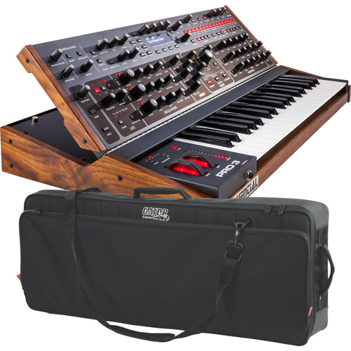 collage of Sequential Pro 3 SE Mono/Paraphonic Synthesizer Keyboard CARRY BAG KIT