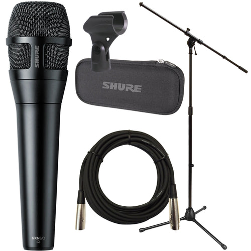 COLLAGE OF EVERYTHING INCLUDED IN THE Shure NXN8/C Dynamic Cardiod Vocal Microphone PERFORMER PAK