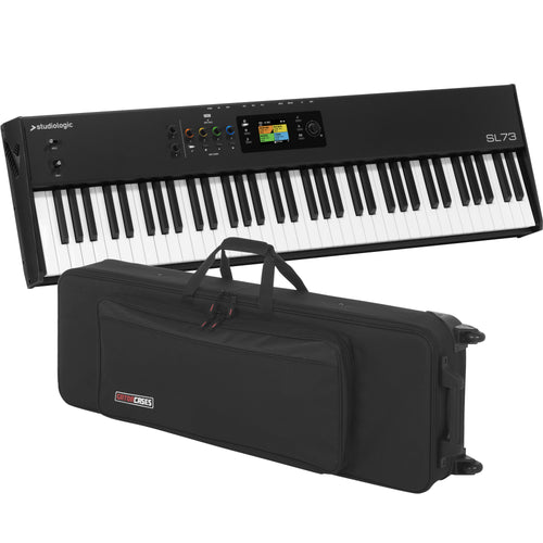 Collage showing components in Studiologic SL73 Mk2 MIDI Keyboard Controller CARRY BAG KIT