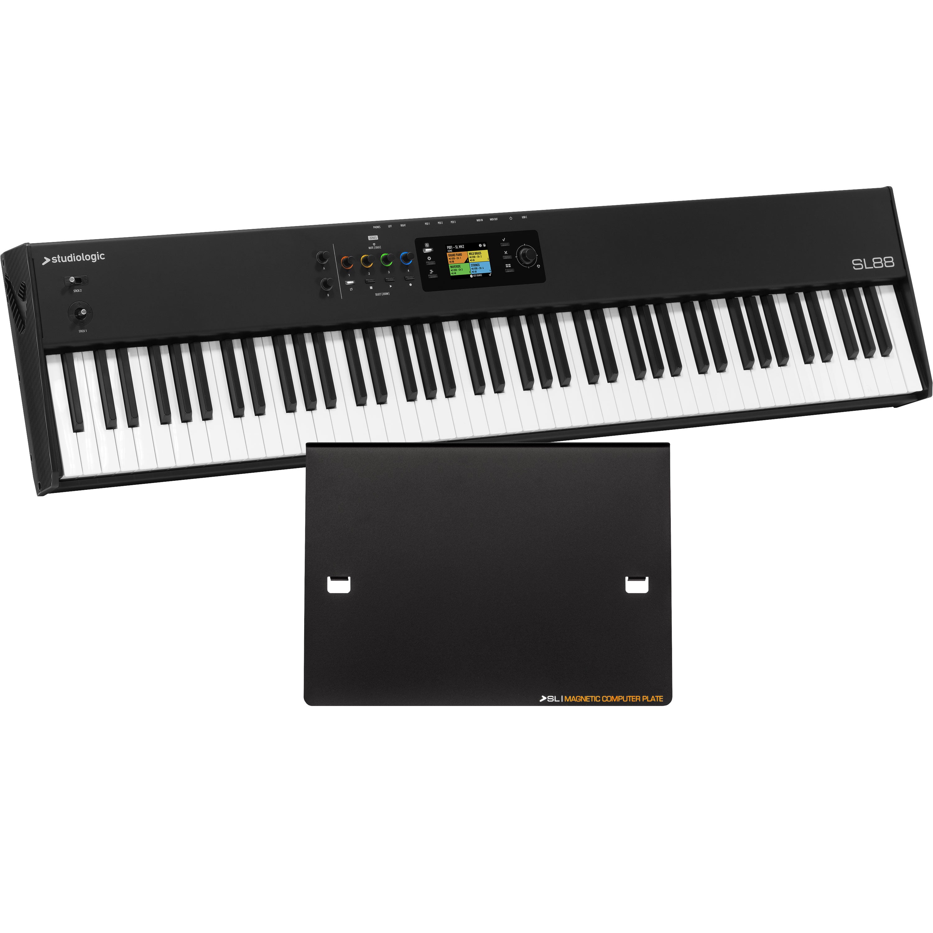 Collage showing components in Studiologic SL88 Mk2 MIDI Keyboard Controller MAGNETIC PLATE KIT