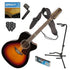 Takamine GJ72CE-12 Jumbo 12-String Acoustic-Electric Guitar Flame Maple - Brown Sunburst GUITAR ESSENTIALS BUNDLE