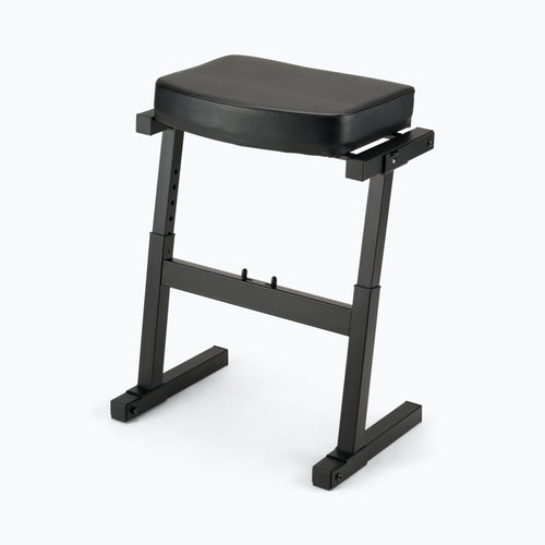 On-Stage KB9000 keyboard bench raised to full height with extended Z-frame legs