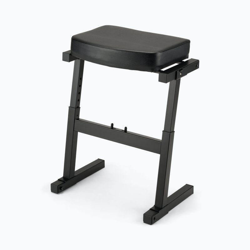 On-Stage KB9000 keyboard bench raised to full height with extended Z-frame legs