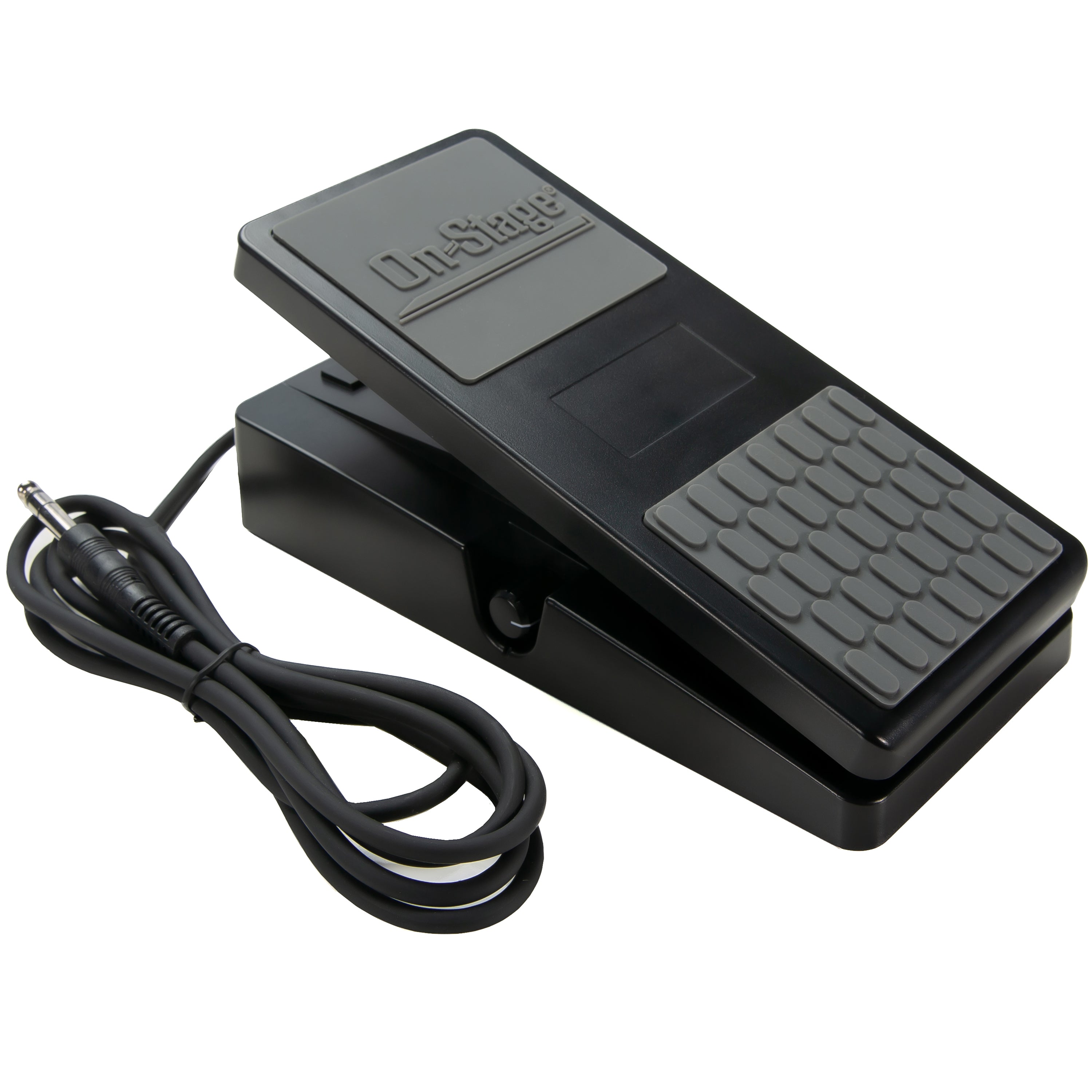 On-Stage KEP100 Expression Pedal, view from the left showing the polarity dial