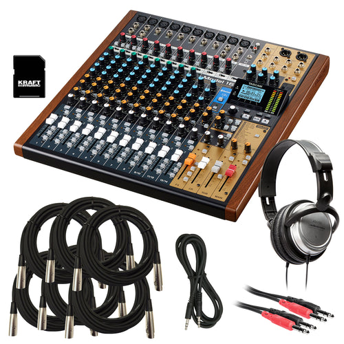 Tascam Model 16 Multi-Track Live Recording Console STUDIO KIT