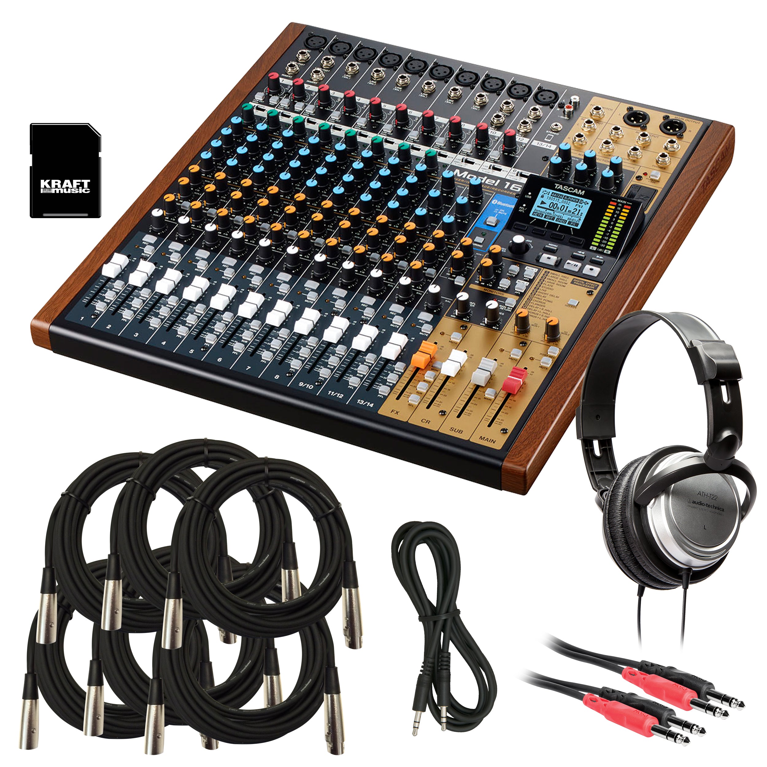 Tascam Model 16 Multi-Track Live Recording Console STUDIO KIT