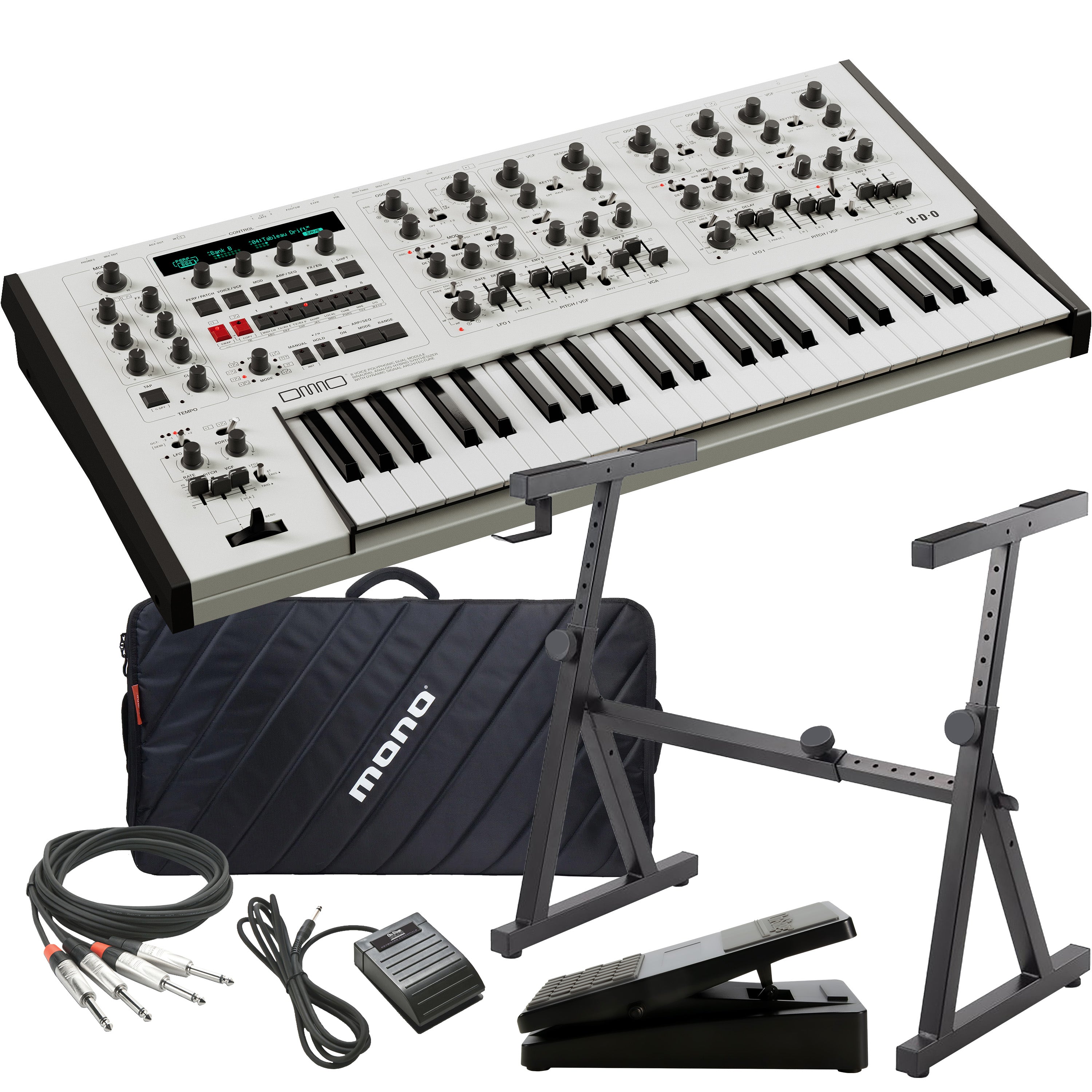 UDO Audio DMNO 8-Voice Polyphonic Keyboard Synthesizer - White STAGE RIG