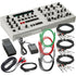 Collage showing components in UDO Audio DMNO ON 8-Voice Polyphonic Desktop Synthesizer - White CABLE KIT
