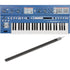 Collage showing components in UDO Audio Super 6 12-Voice Polyphonic Keyboard Synthesizer - Blue RIBBON KIT