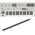 Collage showing components in UDO Audio Super 6 12-Voice Polyphonic Keyboard Synthesizer - White RIBBON KIT