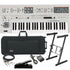 Collage showing components in UDO Audio Super 6 12-Voice Polyphonic Keyboard Synthesizer - White STAGE RIG