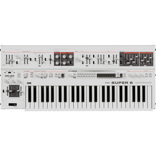 UDO Audio Super 6 ST49 12-Voice Keyboard Synthesizer - White View 1