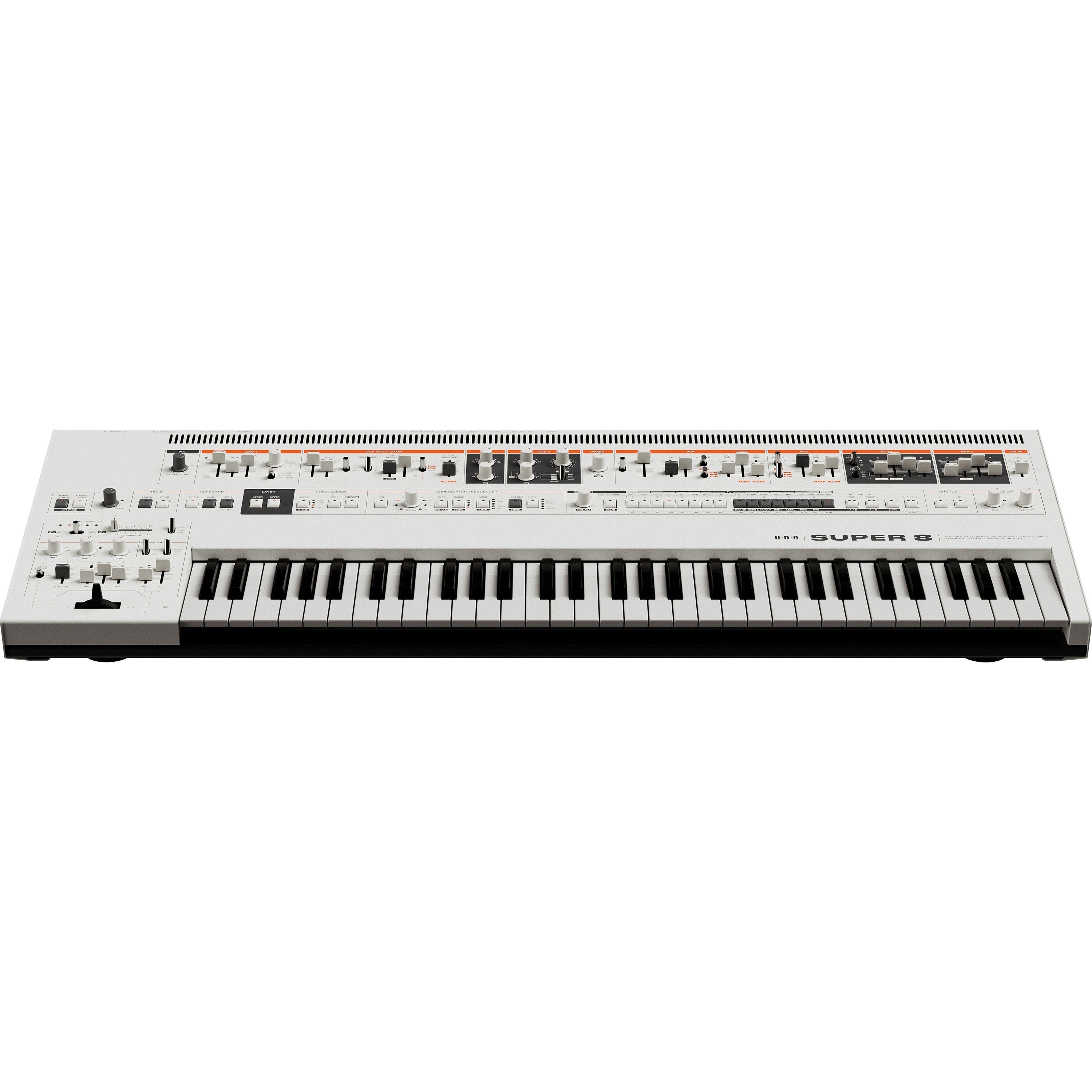 UDO Audio Super 8 16-Voice Bi-Timbral Keyboard Synthesizer - White View 4