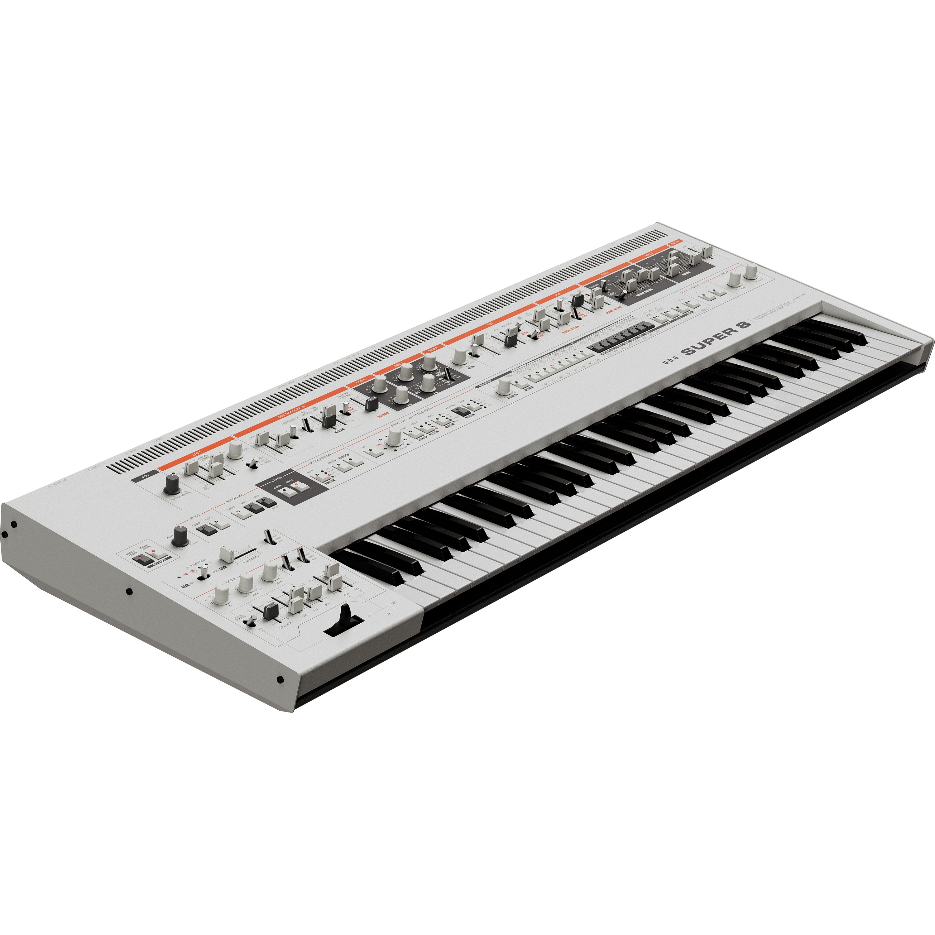 UDO Audio Super 8 16-Voice Bi-Timbral Keyboard Synthesizer - White CABLE KIT