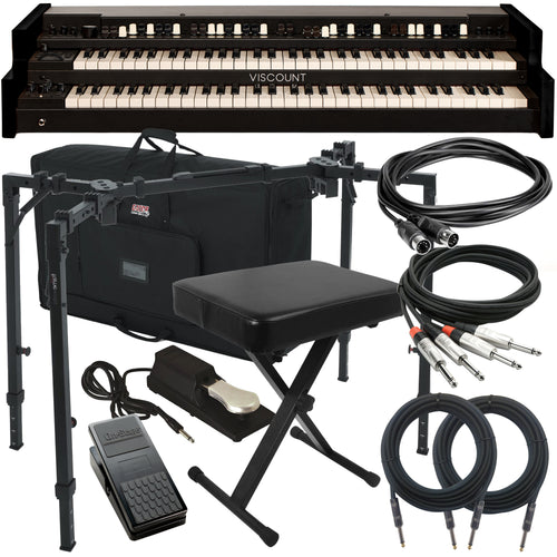 Viscount Legend 261 Dual-Manual Organ - Black STAGE ESSENTIALS BUNDLE