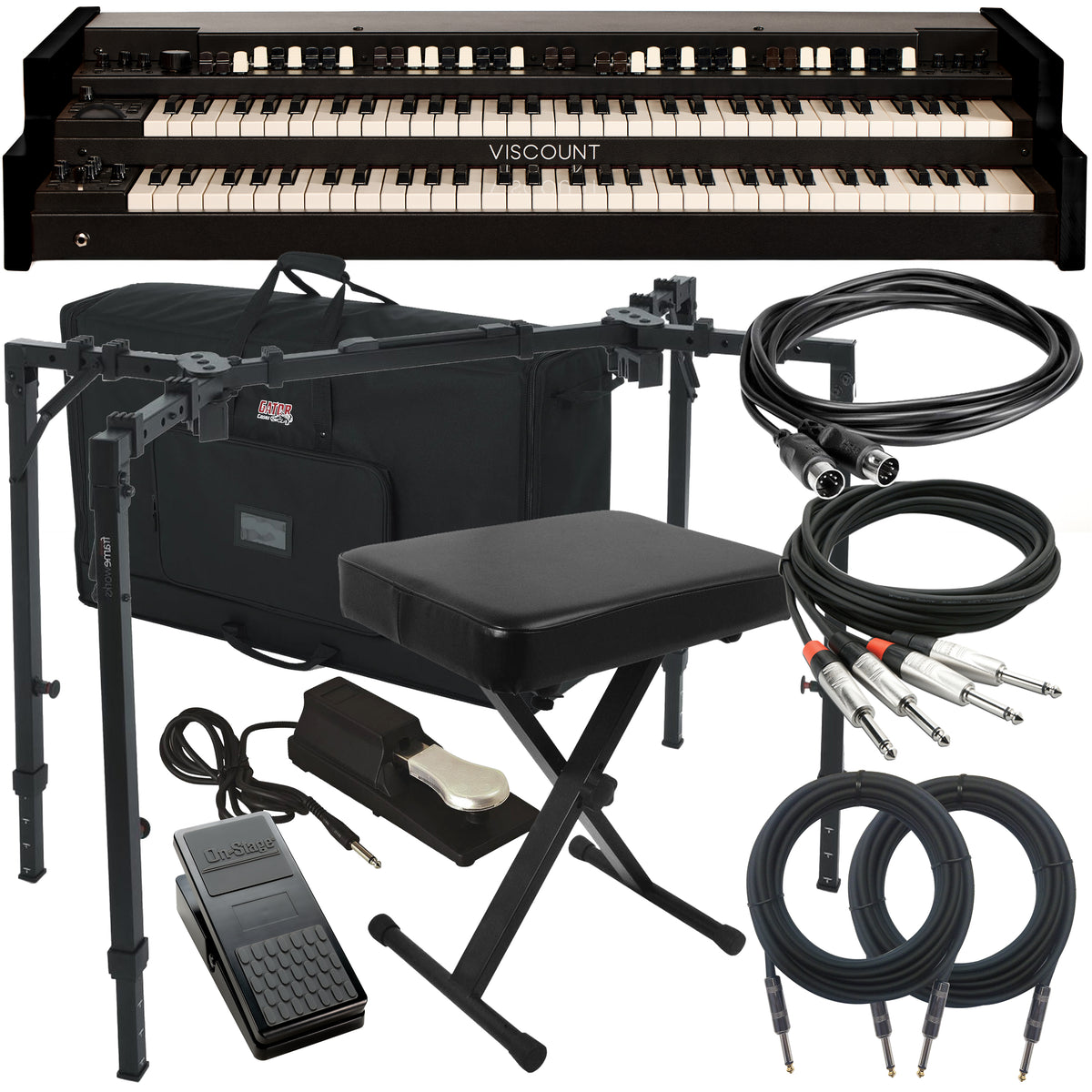 Viscount Legend 261 Dual-Manual Organ - Black STAGE ESSENTIALS BUNDLE