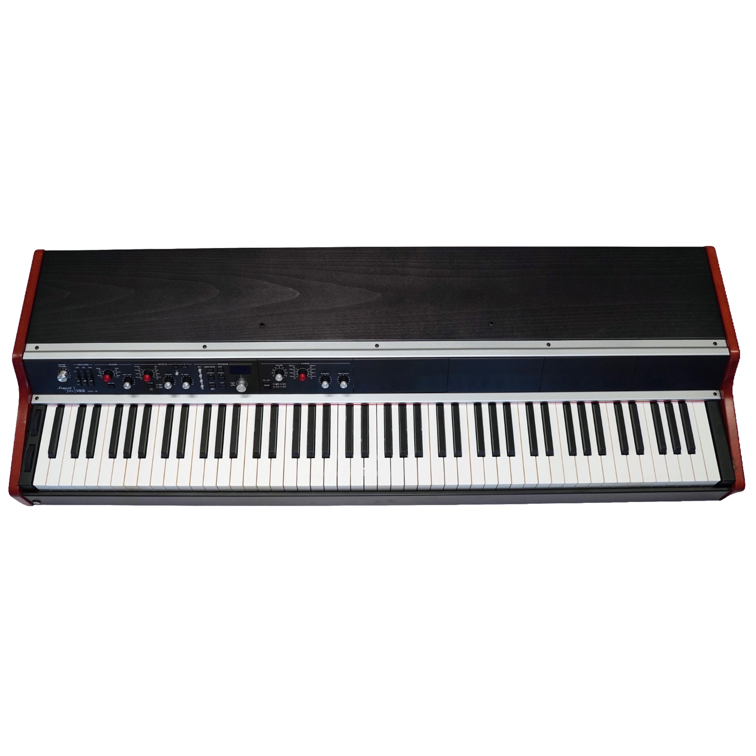 Viscount Legend '70s MKII Artist-W 88-key Modular Stage Piano on a white background seen from above