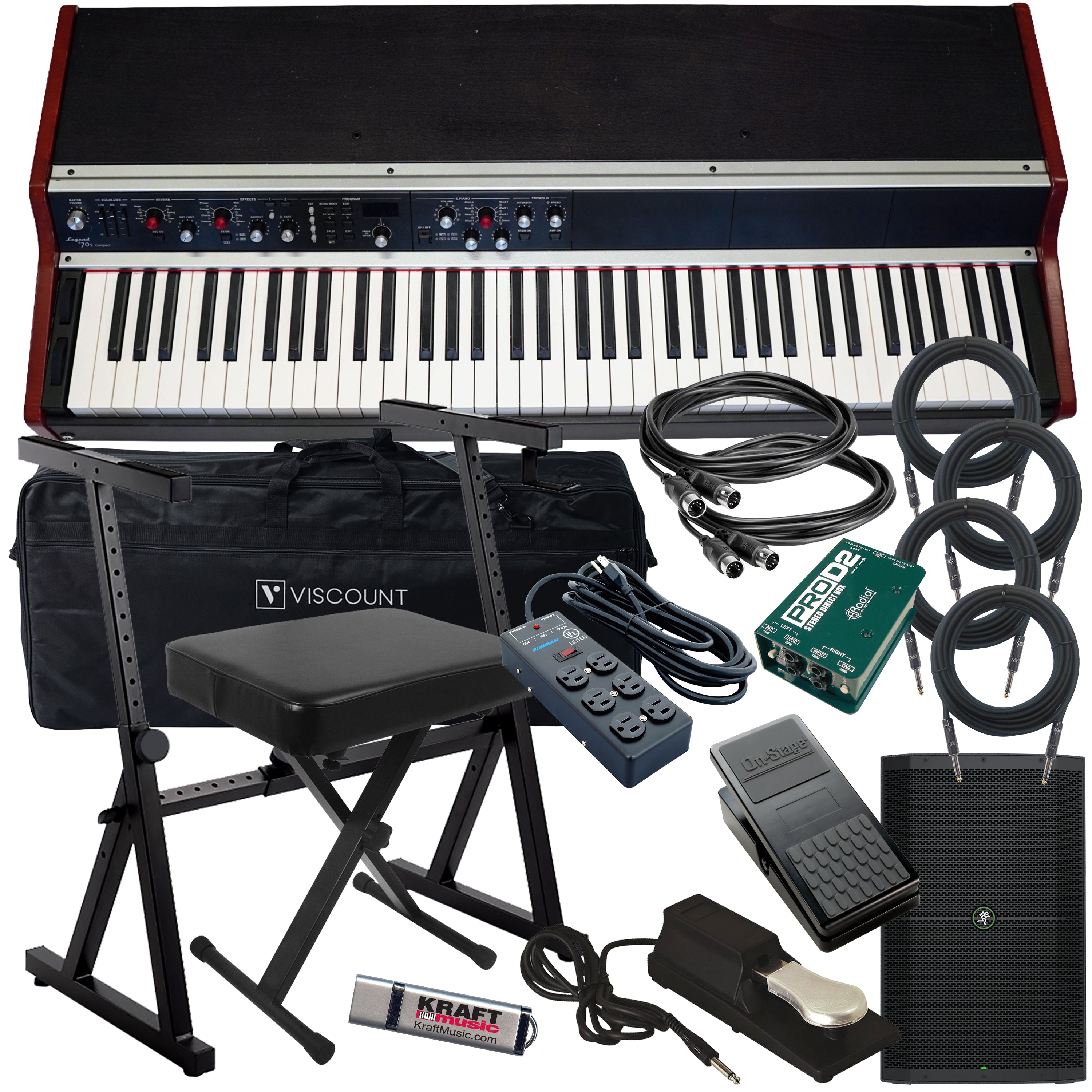 Viscount Legend '70s MKII Compact 73-key Modular Stage Piano COMPLETE STAGE BUNDLE