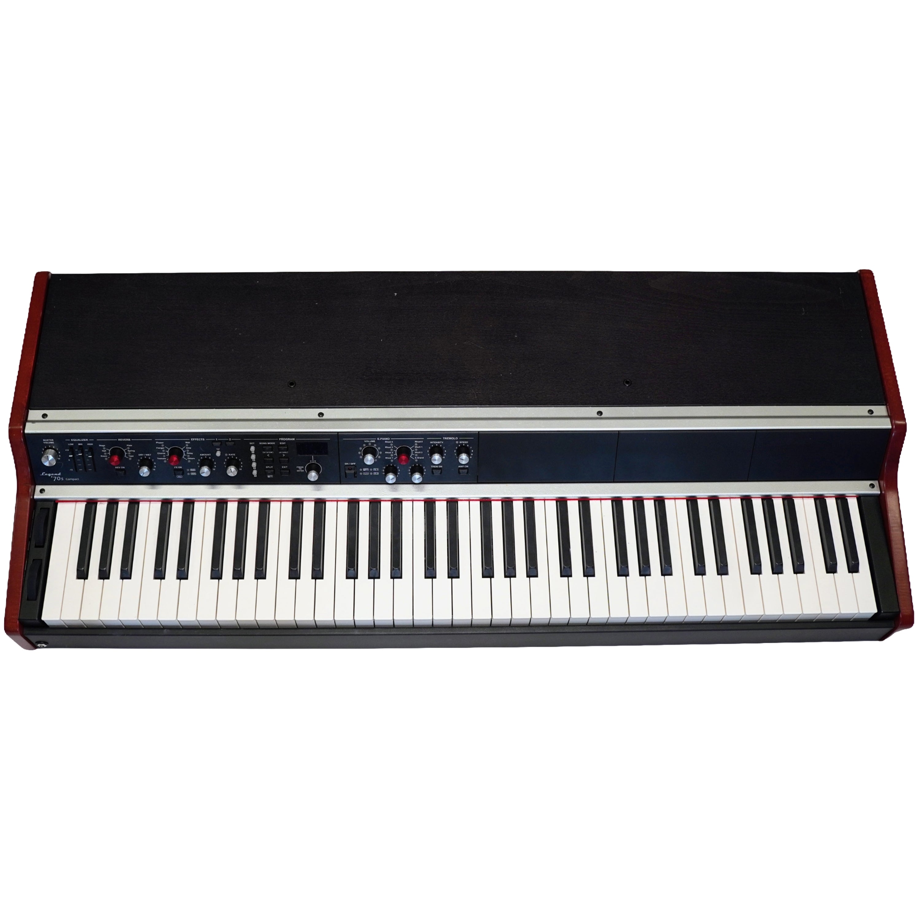 Viscount Legend '70s MKII Compact 73-key Modular Stage Piano on a white background seen from above
