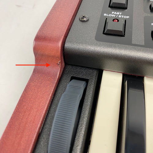 small blemish in left side panel of Viscount Legend One 61 Stage Keyboard 