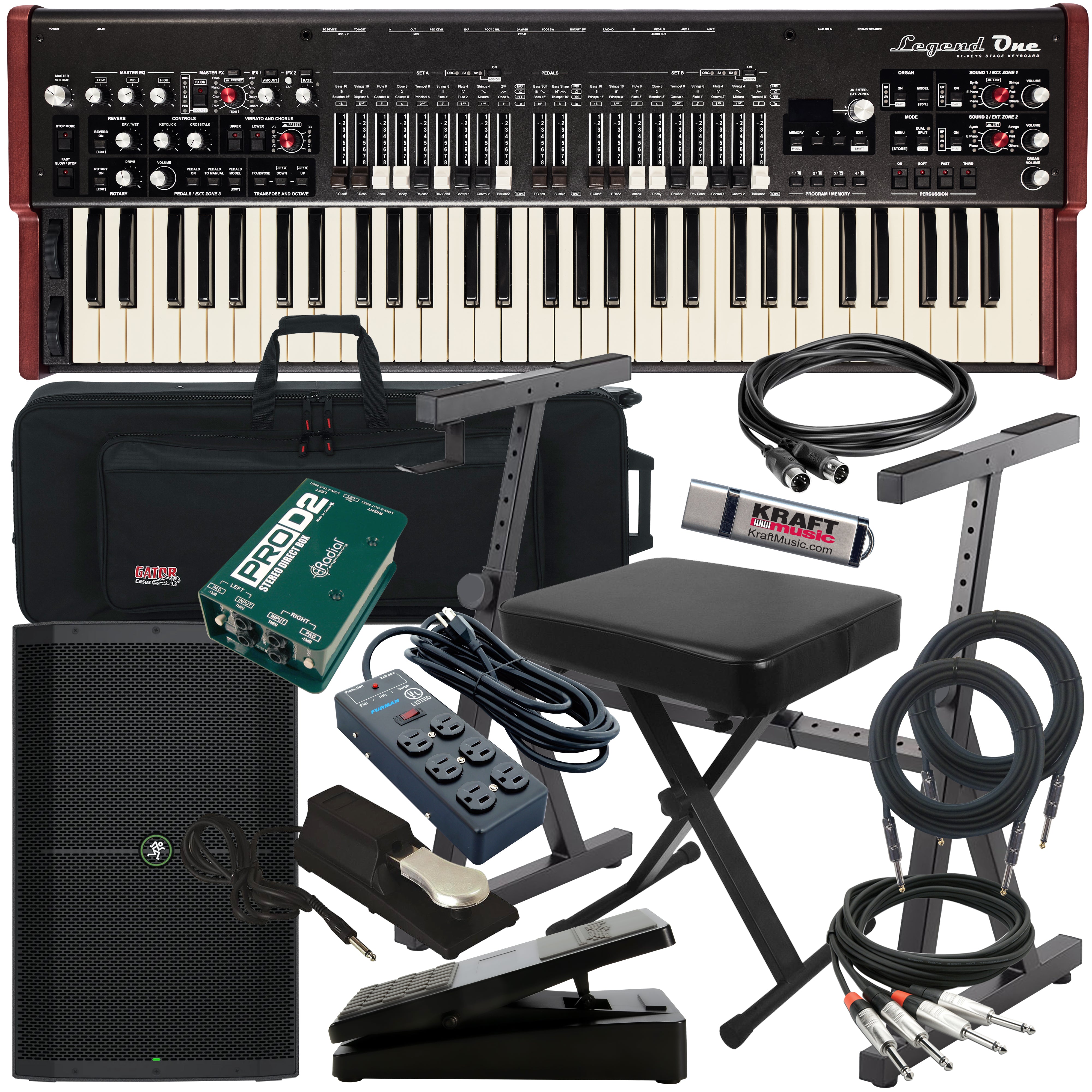 Viscount Legend One 61 Stage Keyboard COMPLETE STAGE BUNDLE