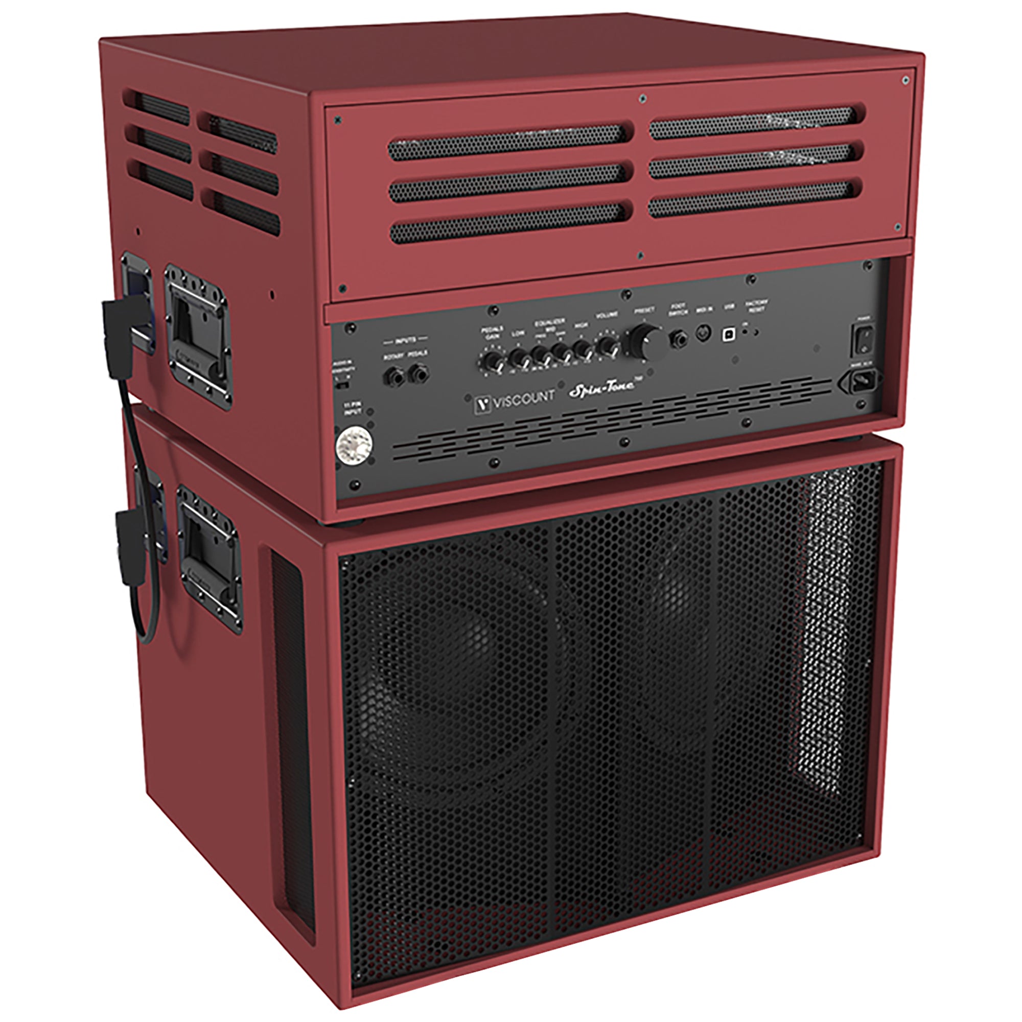 Viscount Legend Spin-Tone 700 Rotary Keyboard Amplifier - Red Walnut - Angle View
