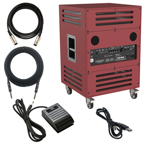 Viscount Legend VORTEX 315 Rotary Keyboard Amplifier -  Red Walnut CABLE KIT