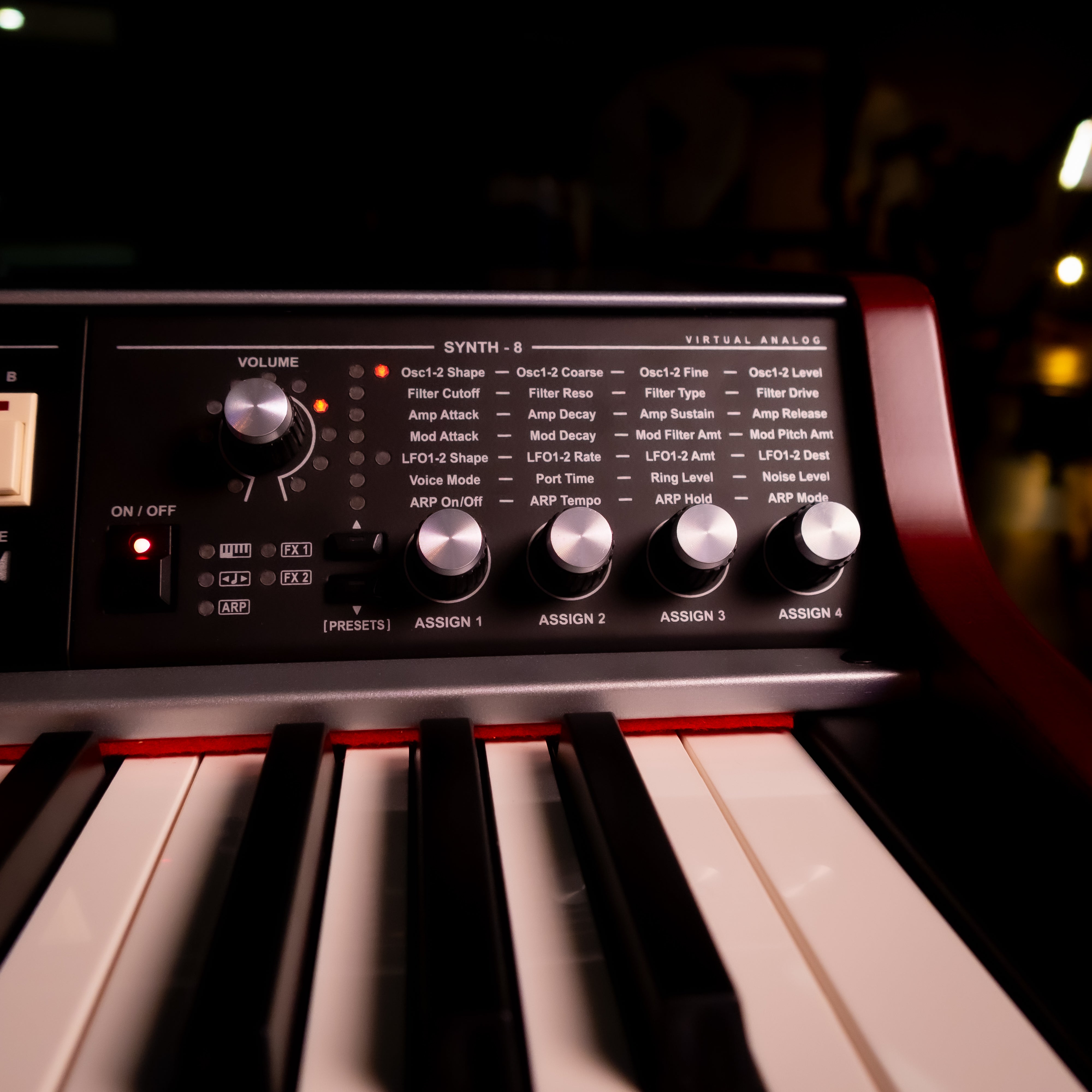 Viscount Legend '70s Synth-8 Virtual Analog Sound Module installed in a Viscount Legend '70s MKII Compact 73-key Modular Stage Piano front view