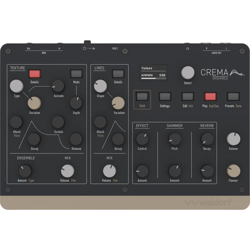 Waldorf Crema Desktop Duo-Timbral String & Ensemble Synthesizer View 1