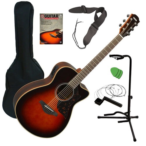 Yamaha AC1R Acoustic-Electric Guitar - Tobacco Sunburst GUITAR ESSENTIALS BUNDLE