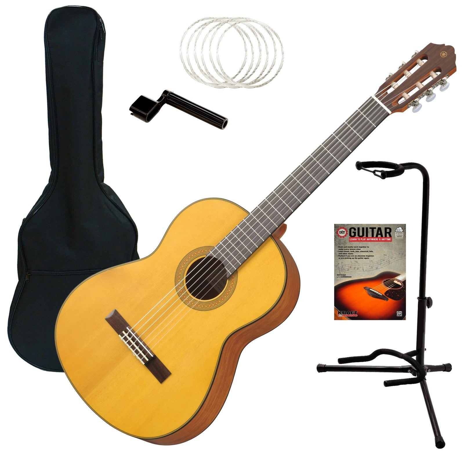 Yamaha CG122MSH Classical Guitar - Spruce Top GUITAR ESSENTIALS BUNDLE