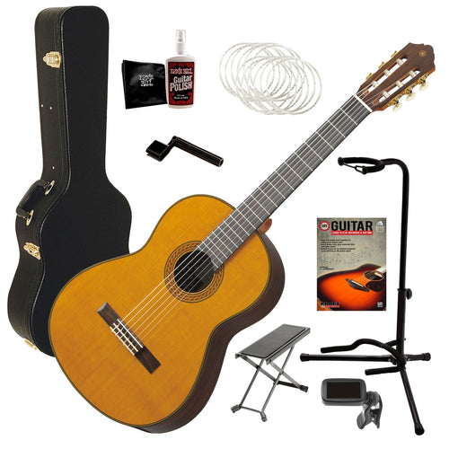 Yamaha CG192C Nylon String Classical Guitar - Cedar Top COMPLETE GUITAR BUNDLE