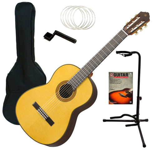 Yamaha CG192S Nylon String Classical Guitar - Spruce Top GUITAR ESSENTIALS BUNDLE