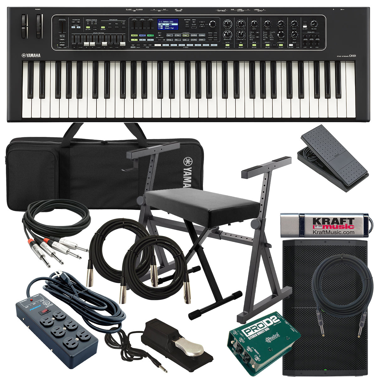 Yamaha CK61 Stage Keyboard COMPLETE STAGE BUNDLE