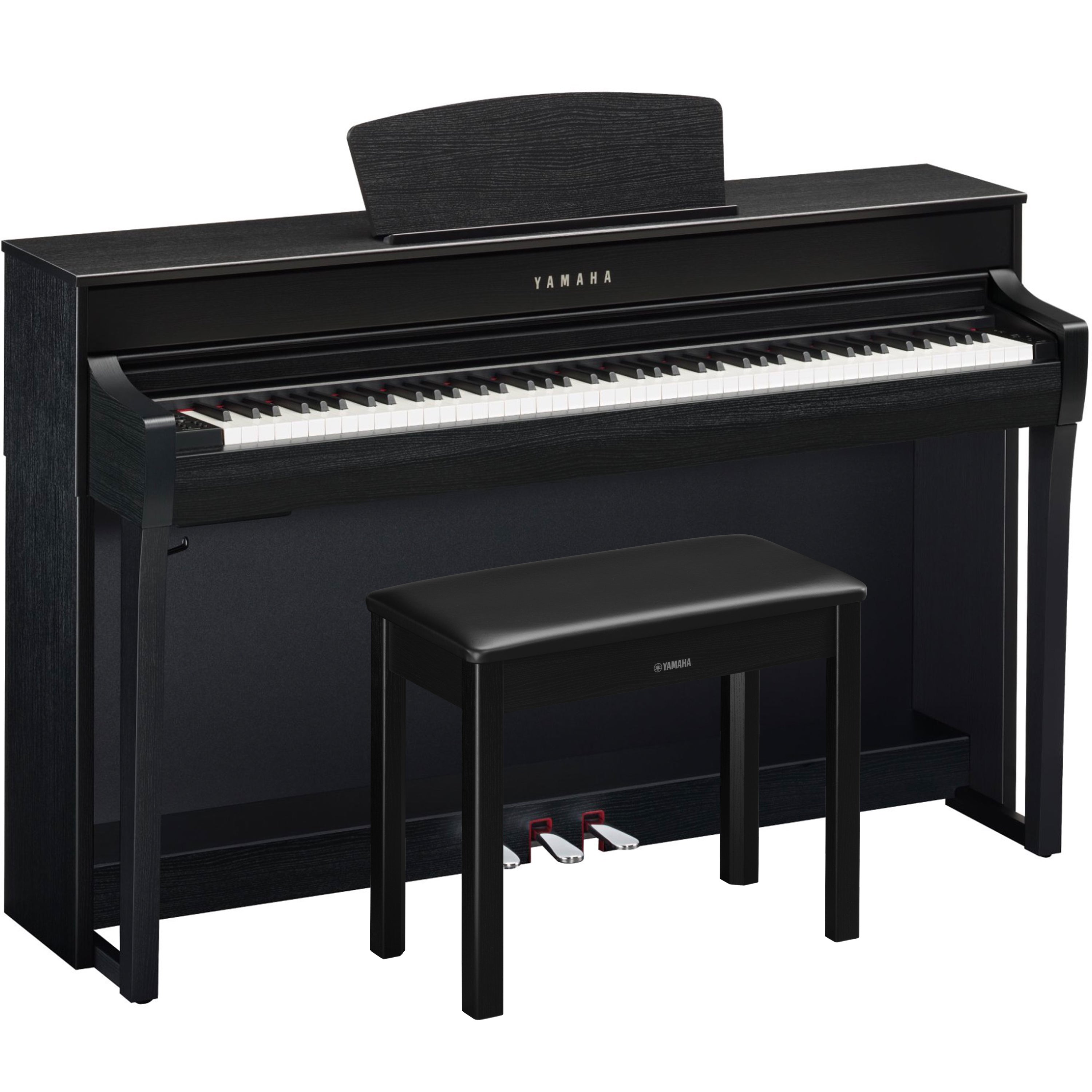 Yamaha Clavinova CLP-735 Digital Piano - Matte Black - with bench